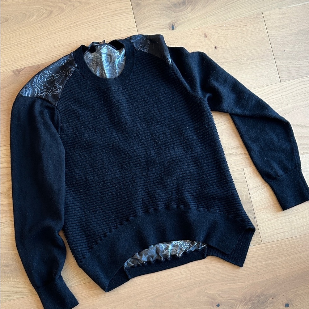 All Saints Black Sweater with Textured Design